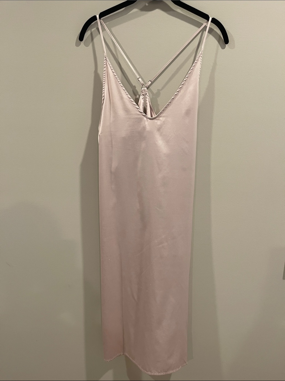 stars above Pale Pink Satin Slip Chemise